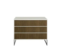 Line Byrå Burned Walnut/ White | 3 Lådor