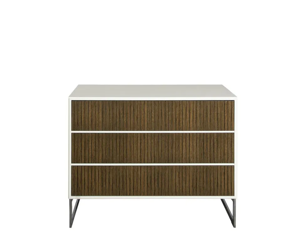 Line Byrå Burned Walnut/ White | 3 Lådor