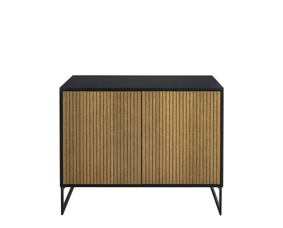 Line Skänk Burned Walnut/ Black | 2 Dörrar