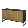 Line Skänk Burned Walnut/ Black | 3 Dörrar