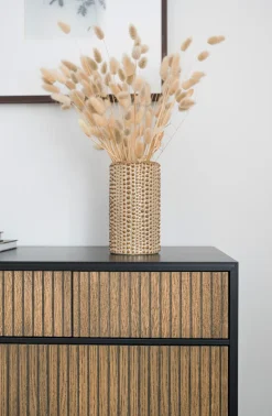 Line Skänk Burned Walnut/ Black | 3 Dörrar