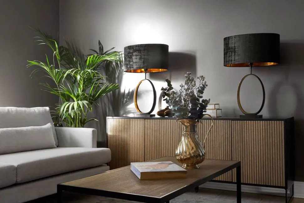 Line Skänk Burned Walnut/ Black | 2 Dörrar 2 Lådor