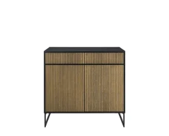 Line Skänk Burned Walnut/ Black | 2 Dörrar 2 Lådor