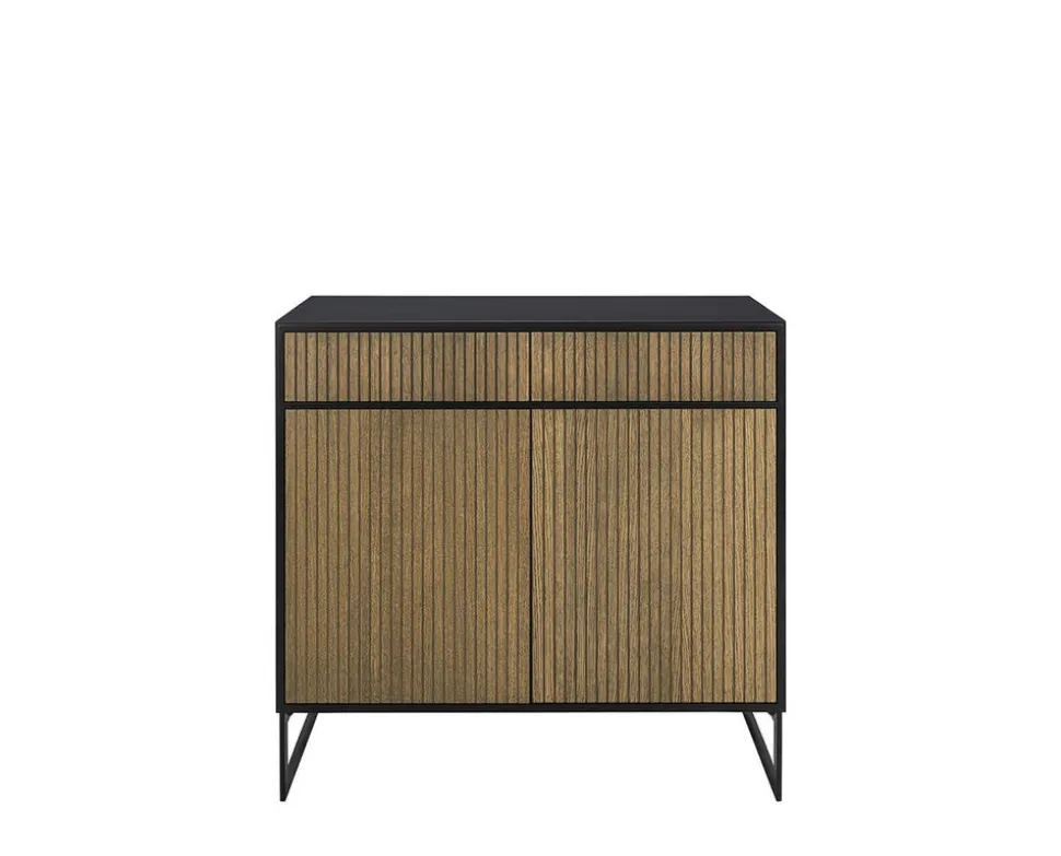 Line Skänk Burned Walnut/ Black | 2 Dörrar 2 Lådor