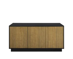Line Skänk Burned Walnut/ Black | 3 Dörrar med Sockel