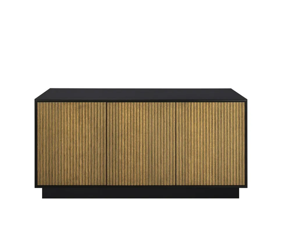Line Skänk Burned Walnut/ Black | 3 Dörrar med Sockel