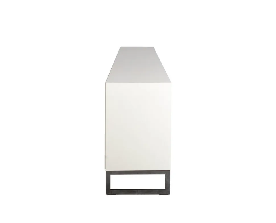Line Skänk Burned Walnut/ White | 4 Dörrar