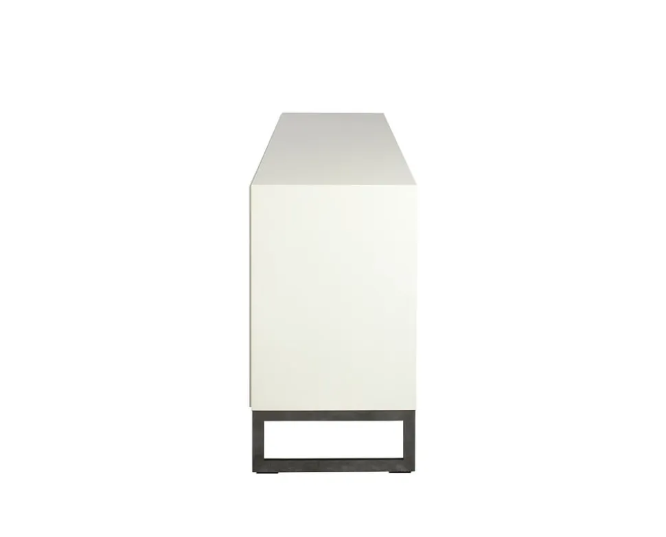 Line Skänk Burned Walnut/ White| 3 Dörrar