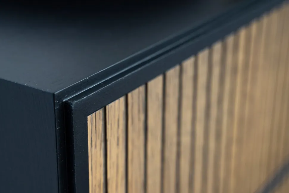 Line Skänk Burned Walnut/ White | 2 Dörrar