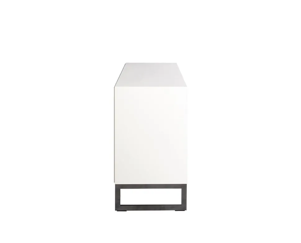 Line Skänk Burned Walnut/ White | 2 Dörrar