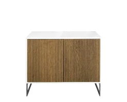 Line Skänk Burned Walnut/ White | 2 Dörrar
