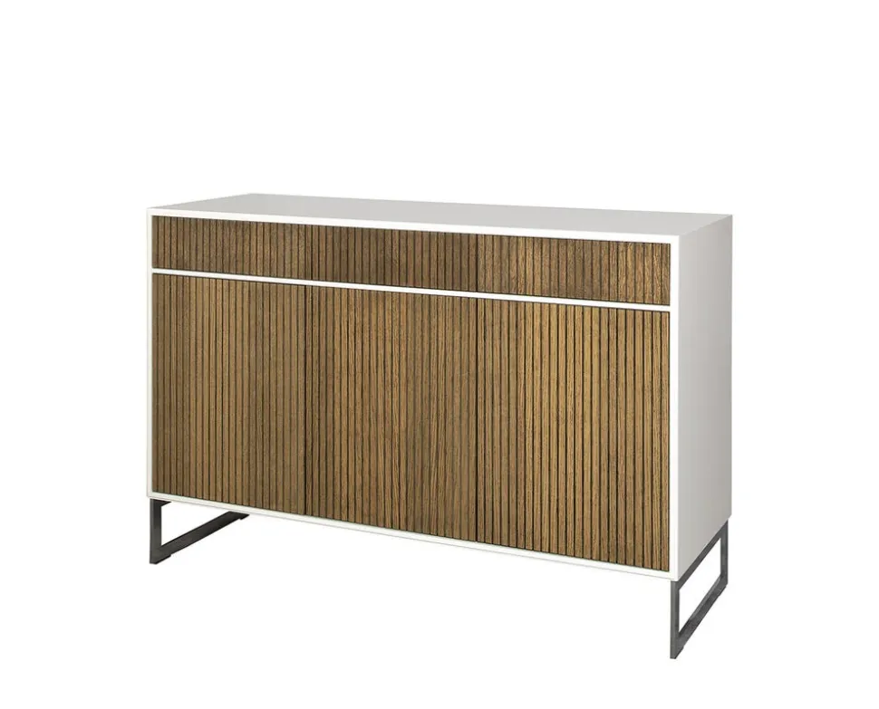 Line Skänk Burned Walnut/ White | 3 Dörrar 3 Lådor