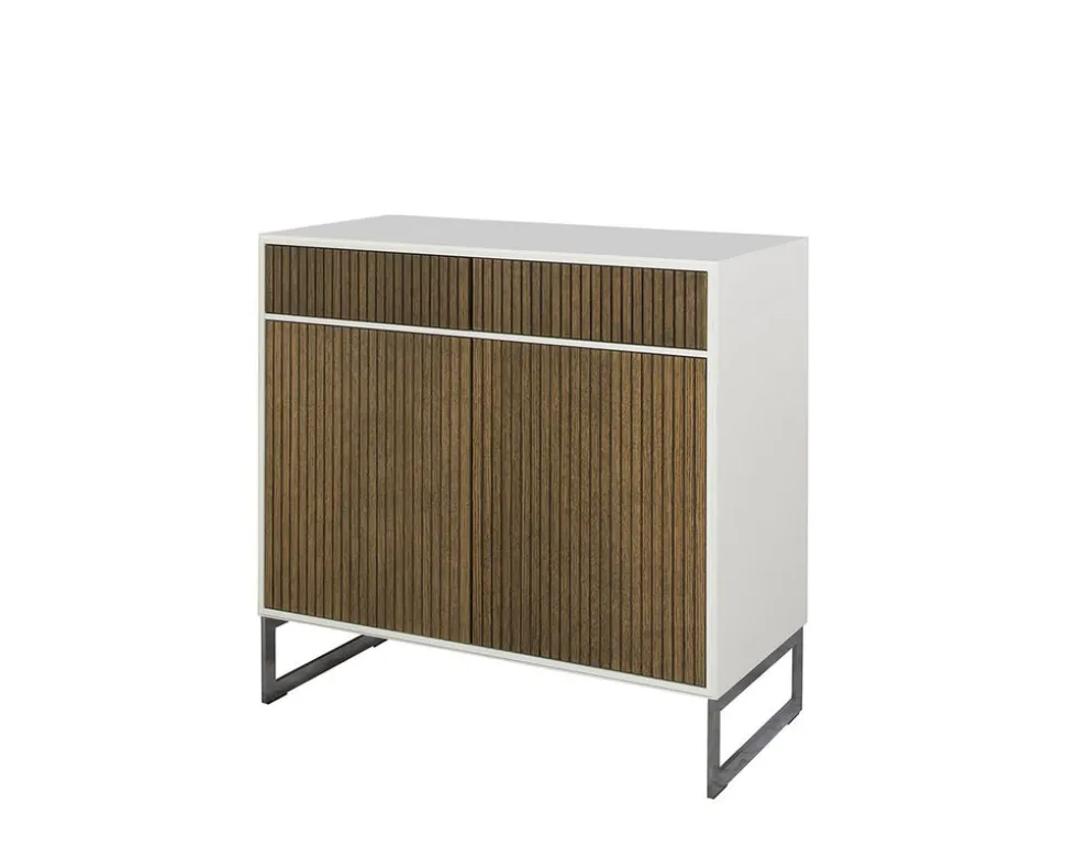 Line Skänk Burned Walnut/ White | 2 Dörrar 2 Lådor