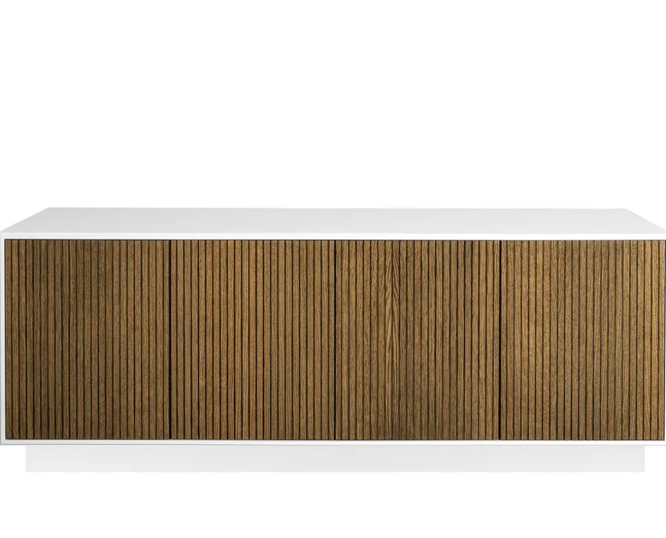 Line Skänk Burned Walnut/ White | 4 Dörrar med Sockel