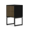 Line Sängbord Burned Walnut/Black Golvstående