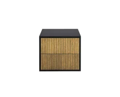 Line Sängbord Burned Walnut/Black Vägghängd