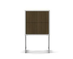 Line Sängbord Burned Walnut/White Golvstående