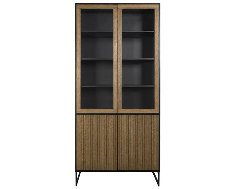 Line Vitrinskåp Burned Walnut/ Black
