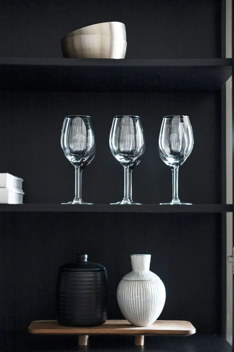 Line Vitrinskåp | Vit, 2 Glas