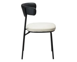 Lobe Stol | Svart PU/Simply Beige Bouclé/Svart Metall