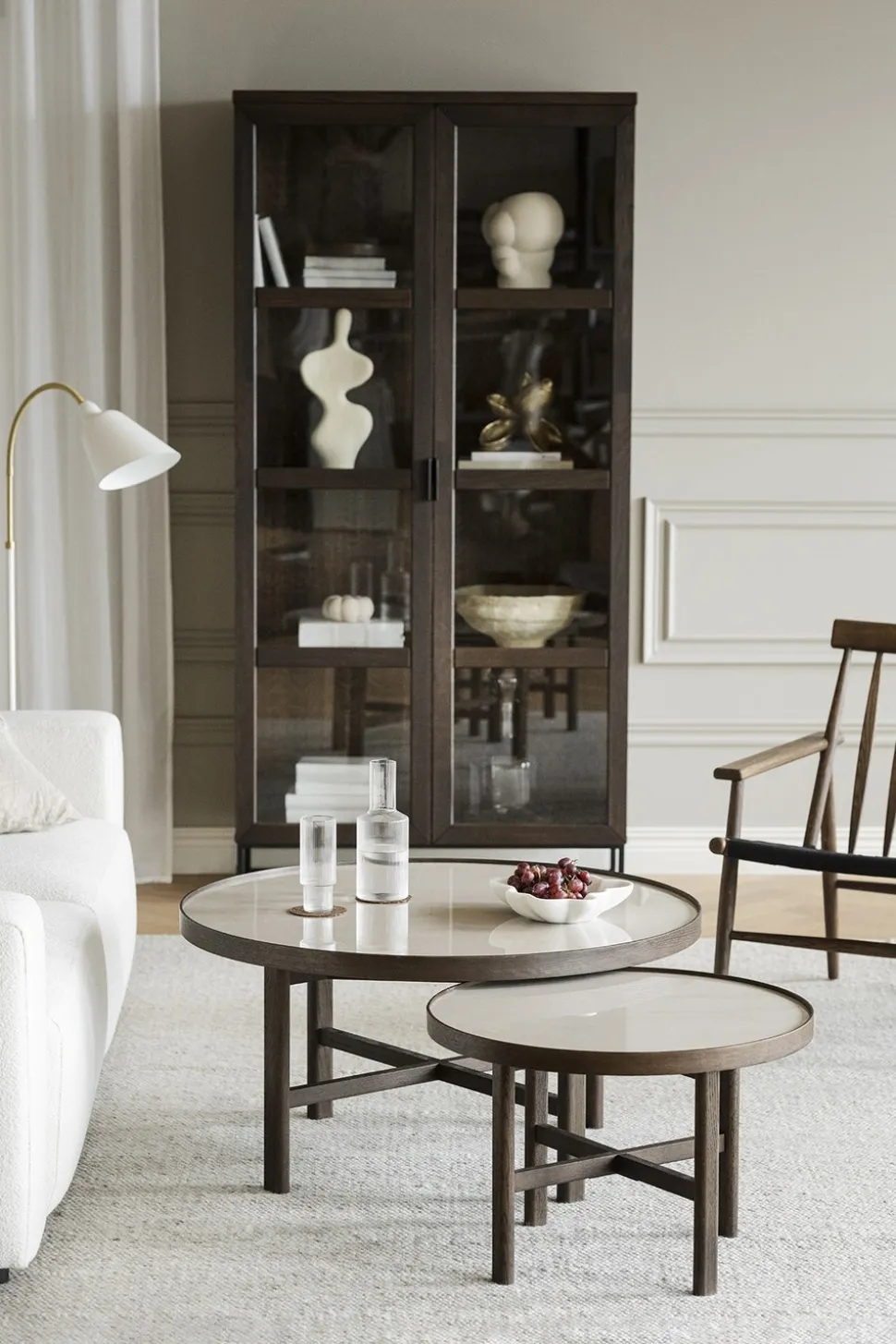 Marsden Soffbord Ø60 | Keramik / Brunlackad Ek