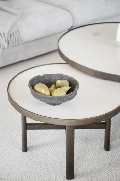 Marsden Soffbord Ø60 | Keramik / Brunlackad Ek