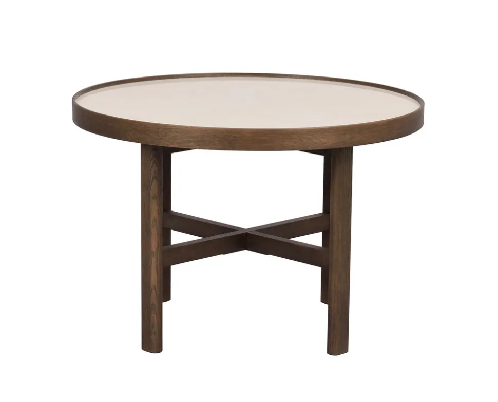 Marsden Soffbord Ø60 | Keramik / Brunlackad Ek