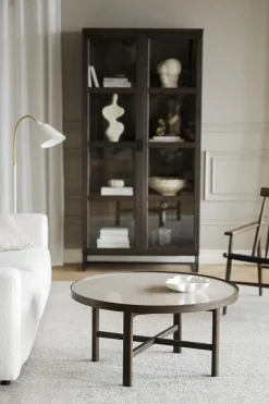 Marsden Soffbord Ø60 | Keramik / Brunlackad Ek