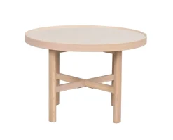 Marsden Soffbord Ø60 | Keramik / Vitpigm. Ek