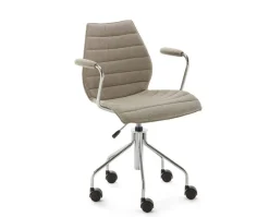 Maui karmstol med hjul | Soft Noma | Beige