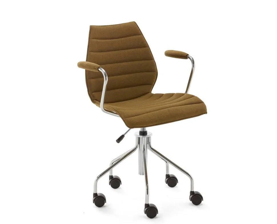 Maui karmstol med hjul | Soft Noma | Mustard