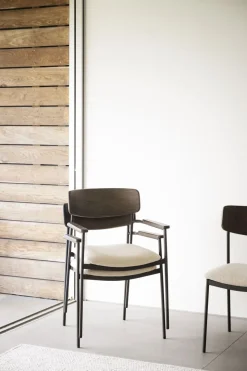 Maymont Karmstol | Brun Ek | Ljusbeige