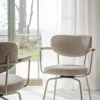 Merrick Karmstol | Mörkbeige | Beige Metall