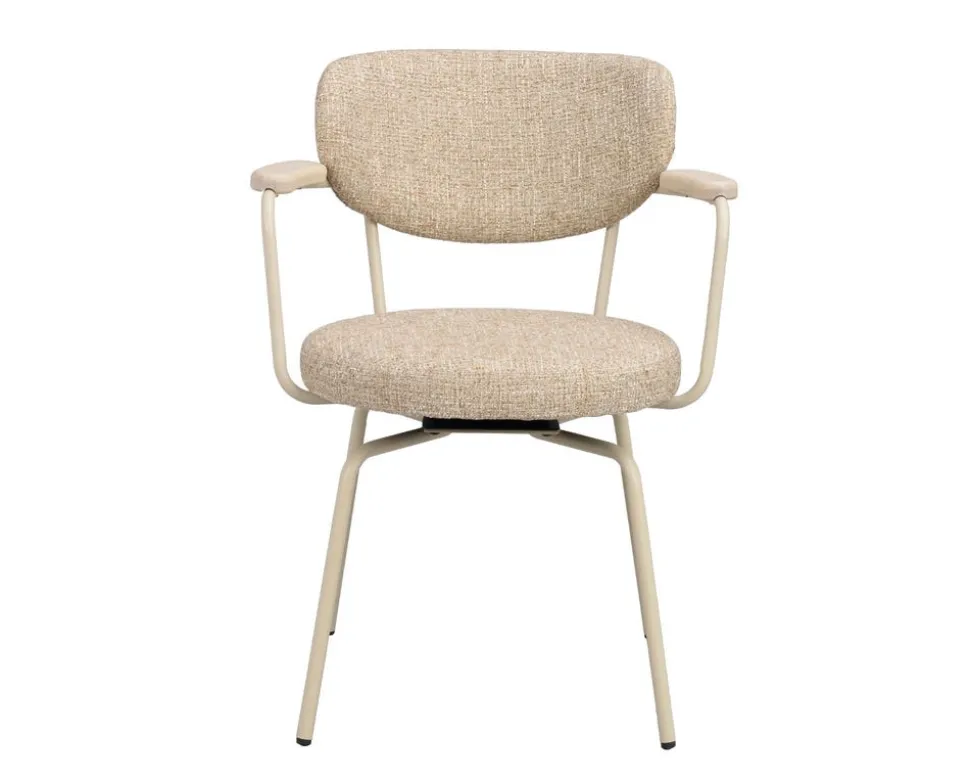Merrick Karmstol | Mörkbeige | Beige Metall