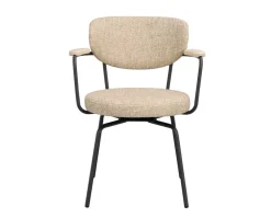 Merrick Karmstol | Mörkbeige | Svart Metall