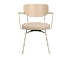 Merrick Karmstol | Mörkbeige | Vitpigm. Ek/Beige Metall