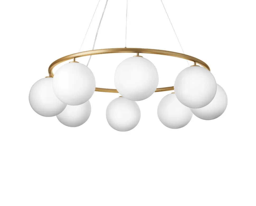 Miira 8 Circular Ljuskrona | Brass/Opal
