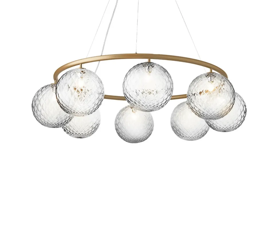 Miira 8 Circular Ljuskrona | Brass/Optic Clear