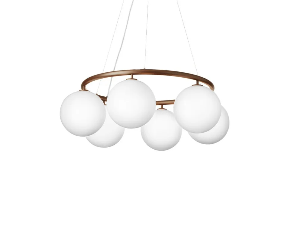 Miira 6 Circular Ljuskrona | Dark Bronze/Opal