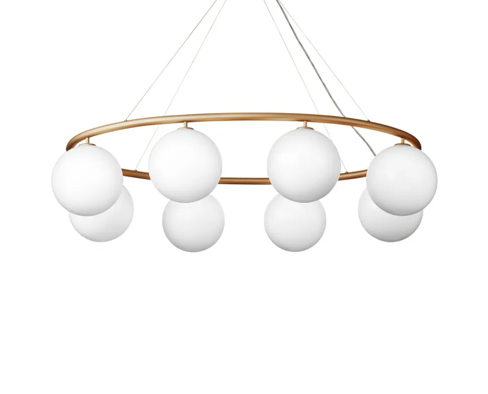 Miira 8 Oval Ljuskrona | Brass/Opal