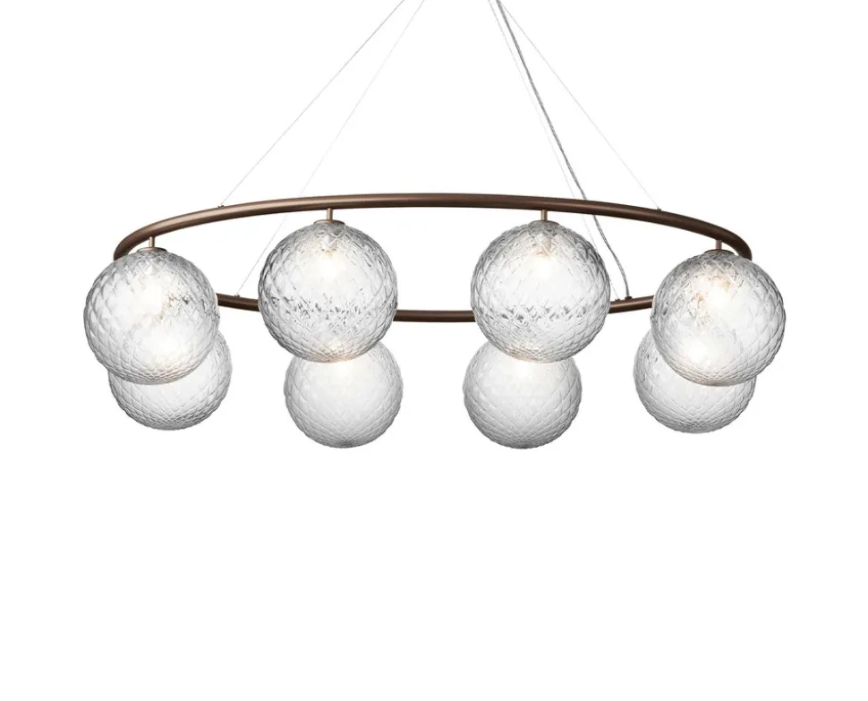 Miira 8 Oval Ljuskrona | Dark Bronze/Optic Clear