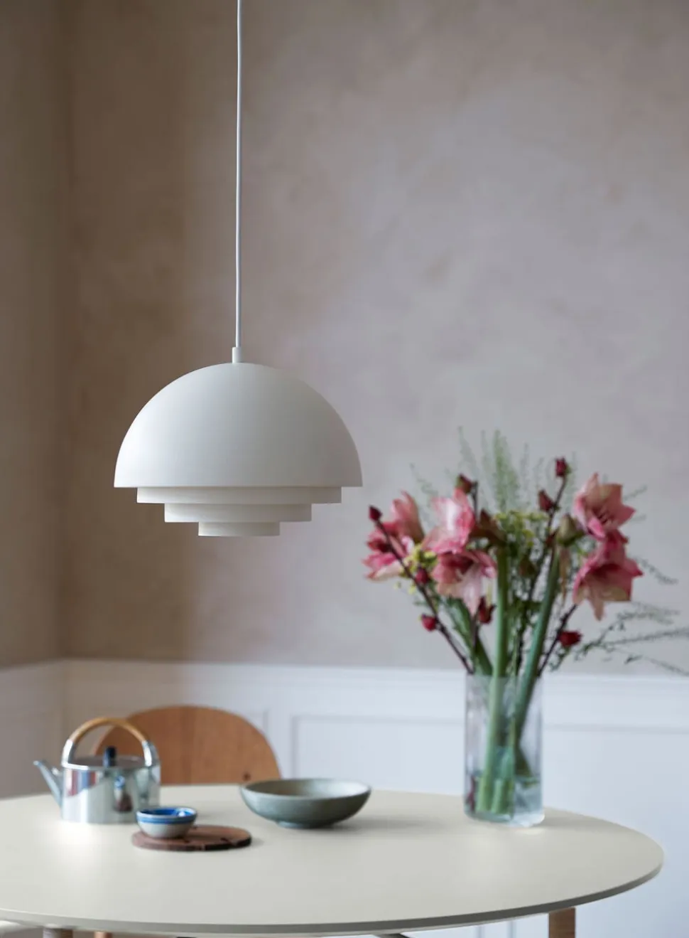 Milieu Colour Mini Pendel | Clear White