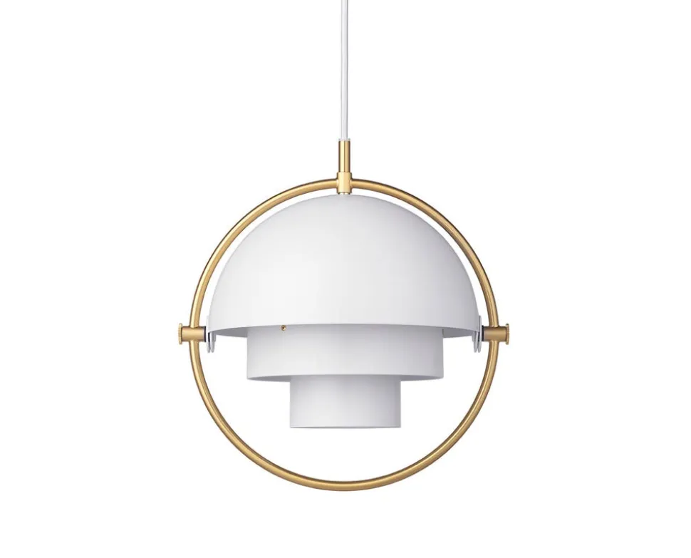 Multi-Lite Pendel Small | Mässing, White Semi Matt