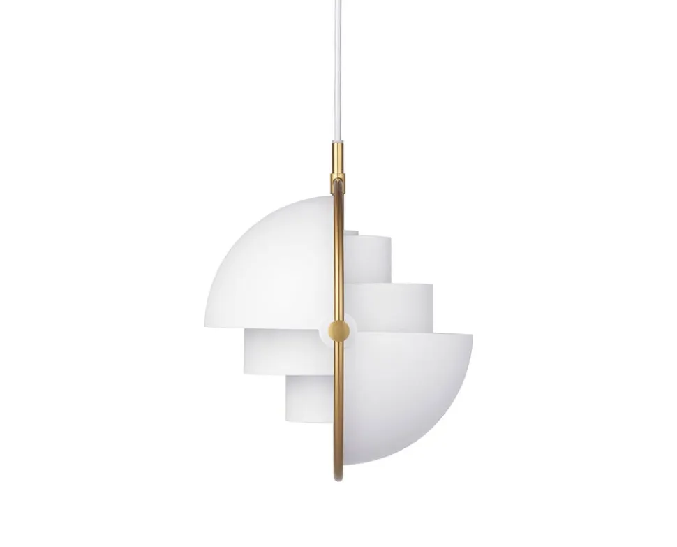 Multi-Lite Pendel Small | Mässing, White Semi Matt