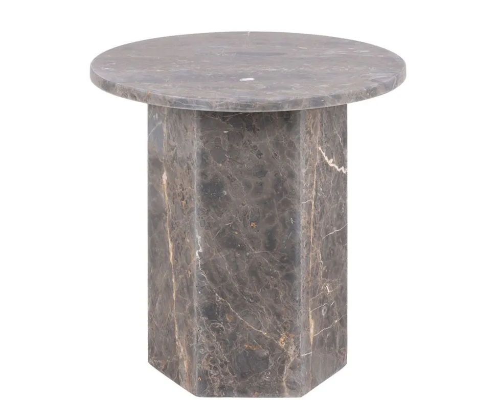 Naxos Lampbord | Mattbrunlackerad Marmor