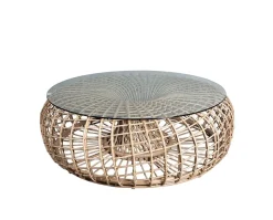 Nest Soffbord/ Fotpall | Natur Ø130