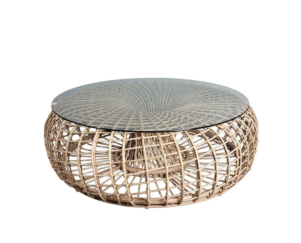 Nest Soffbord/ Fotpall | Natur Ø130