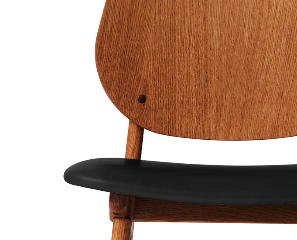 Noble stol Black Leather, teak oak