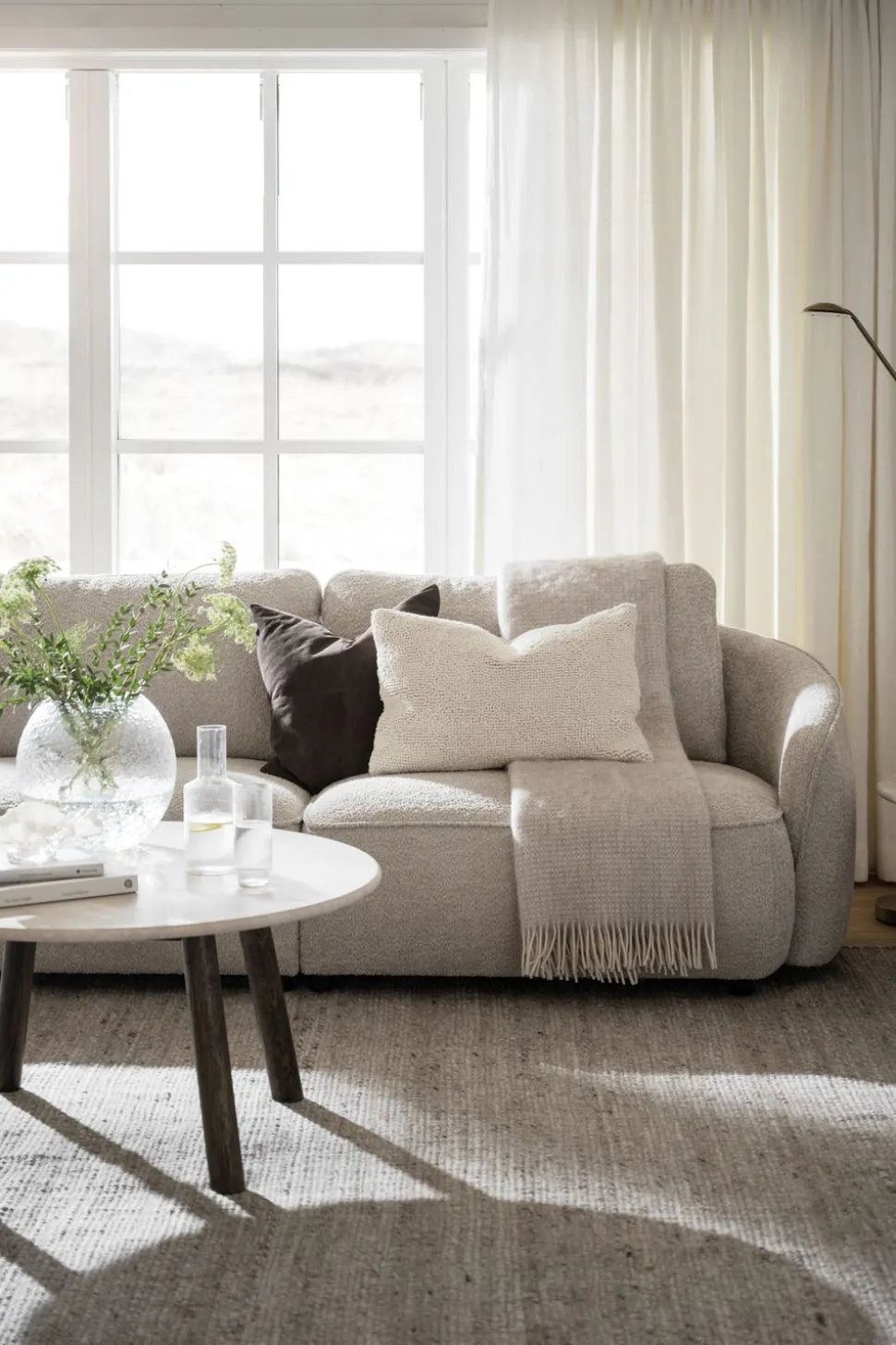Norris Soffa 3-Sits Schäslong H | Ljusbeige