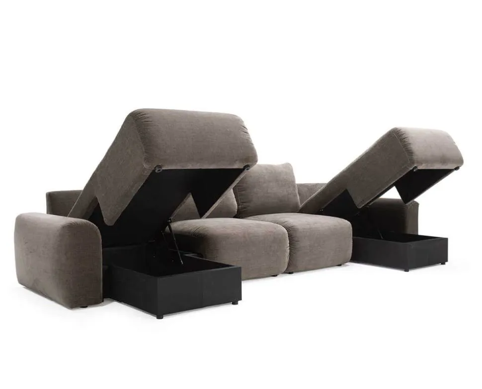 Norum Bäddsoffa U-Form | Chunky Armstöd | 411 Esina Cedar Brown